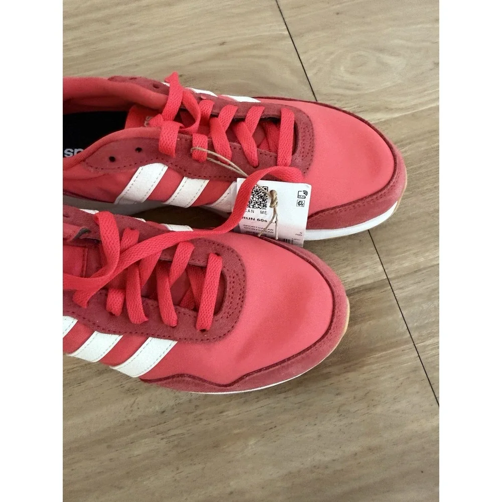 Adidas Run 60s 4.0 JP5973 Womens 6.5 Red White Running Sneakers NWT